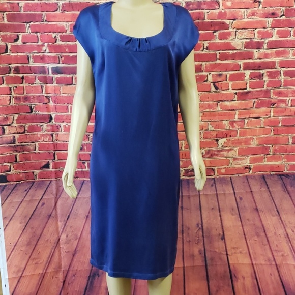 Yvest St Laurent size Small Womens Tunic Dress Silk Blue. - Picture 1 of 8